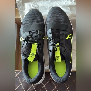 Nike Men's Black and Neon Green Athletic Shoes
